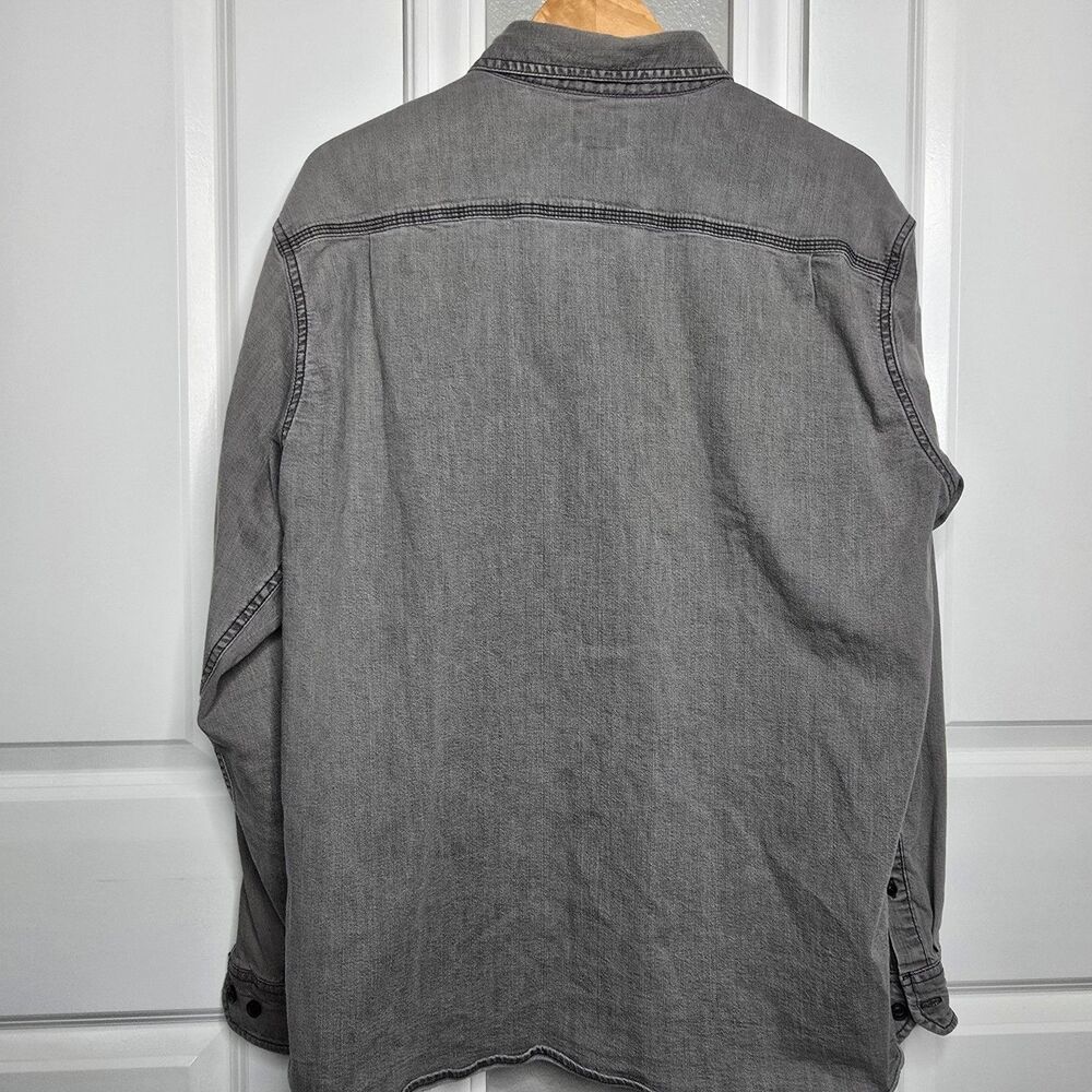 LL Bean Beanflex Denim Shirt Mens L Reg Traditional Fit Gray - Picture 3 of 4